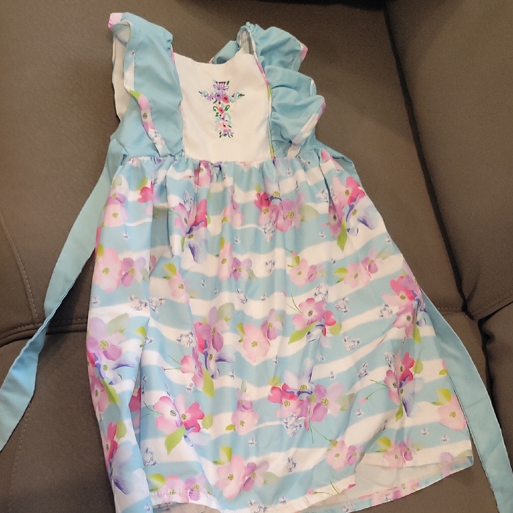 Pastel Blue & White Floral Sundress